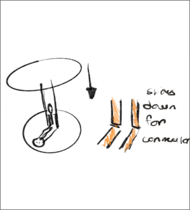 a simple sketch of an light up when the chair reaches the max drop