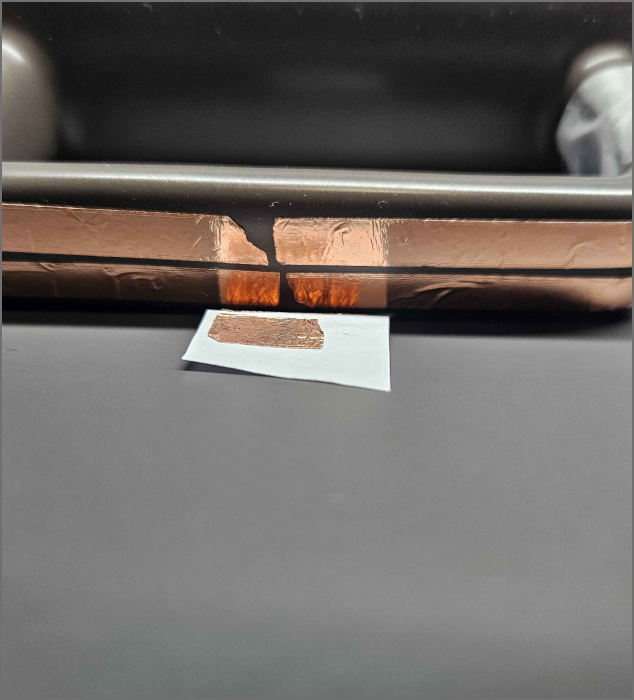 center of the handle where the trigger will be placed