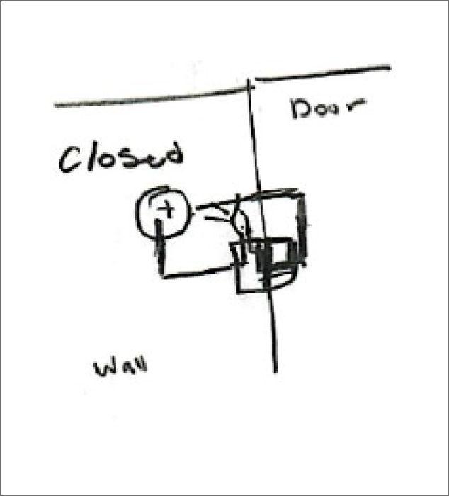 what should happen once the sliding door makes contact with the wall 