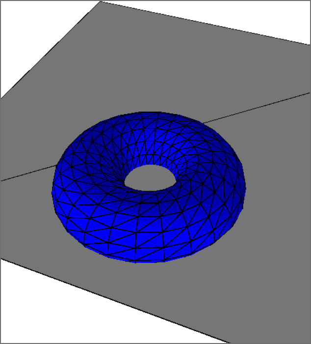 This is where I tried to add colour to the torus but it made me show the skeleton of the shape
