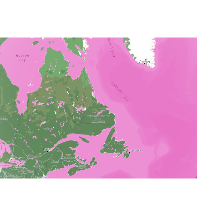 pink ocean with grass terrains