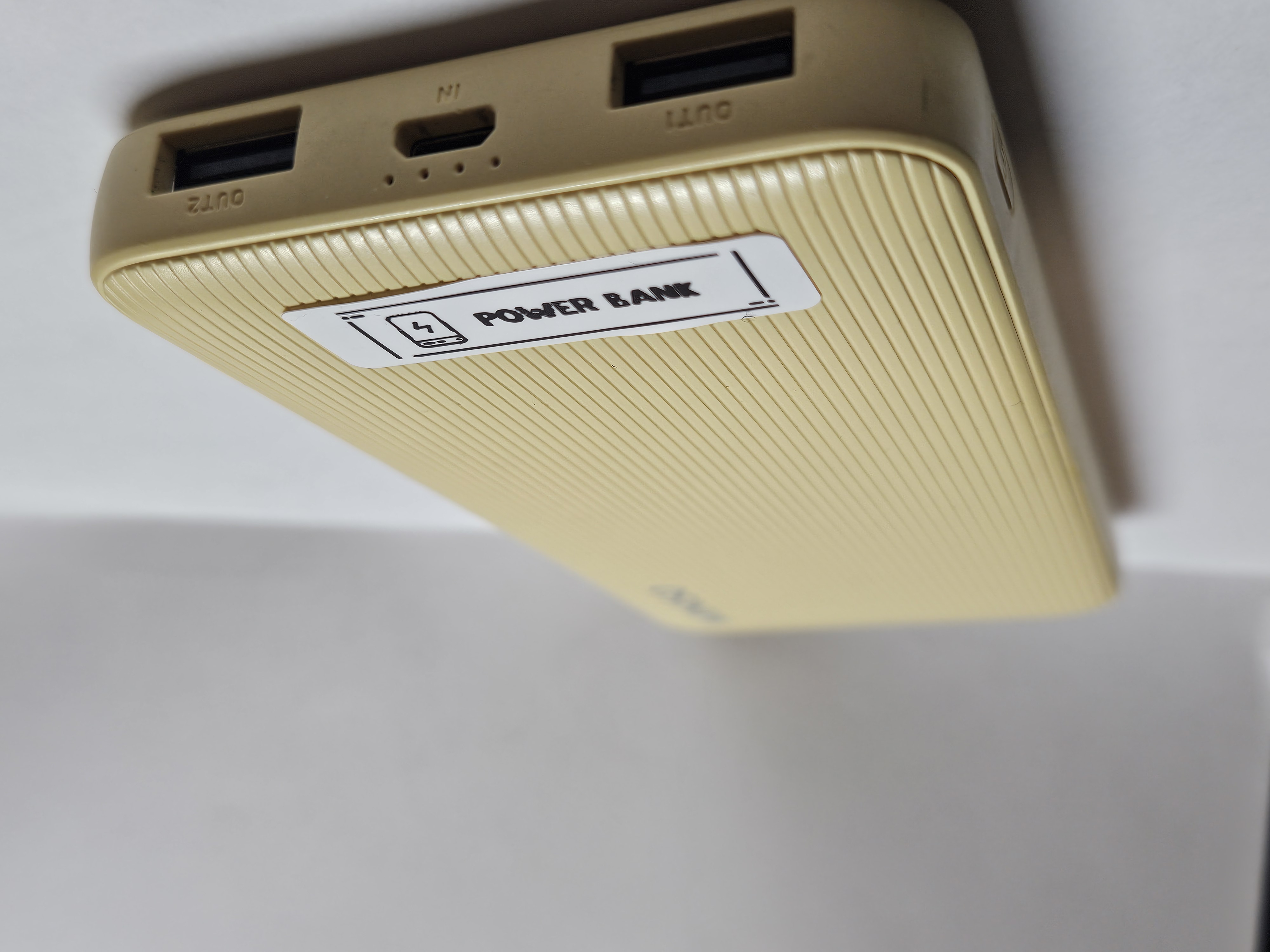 powerbank from a side angle